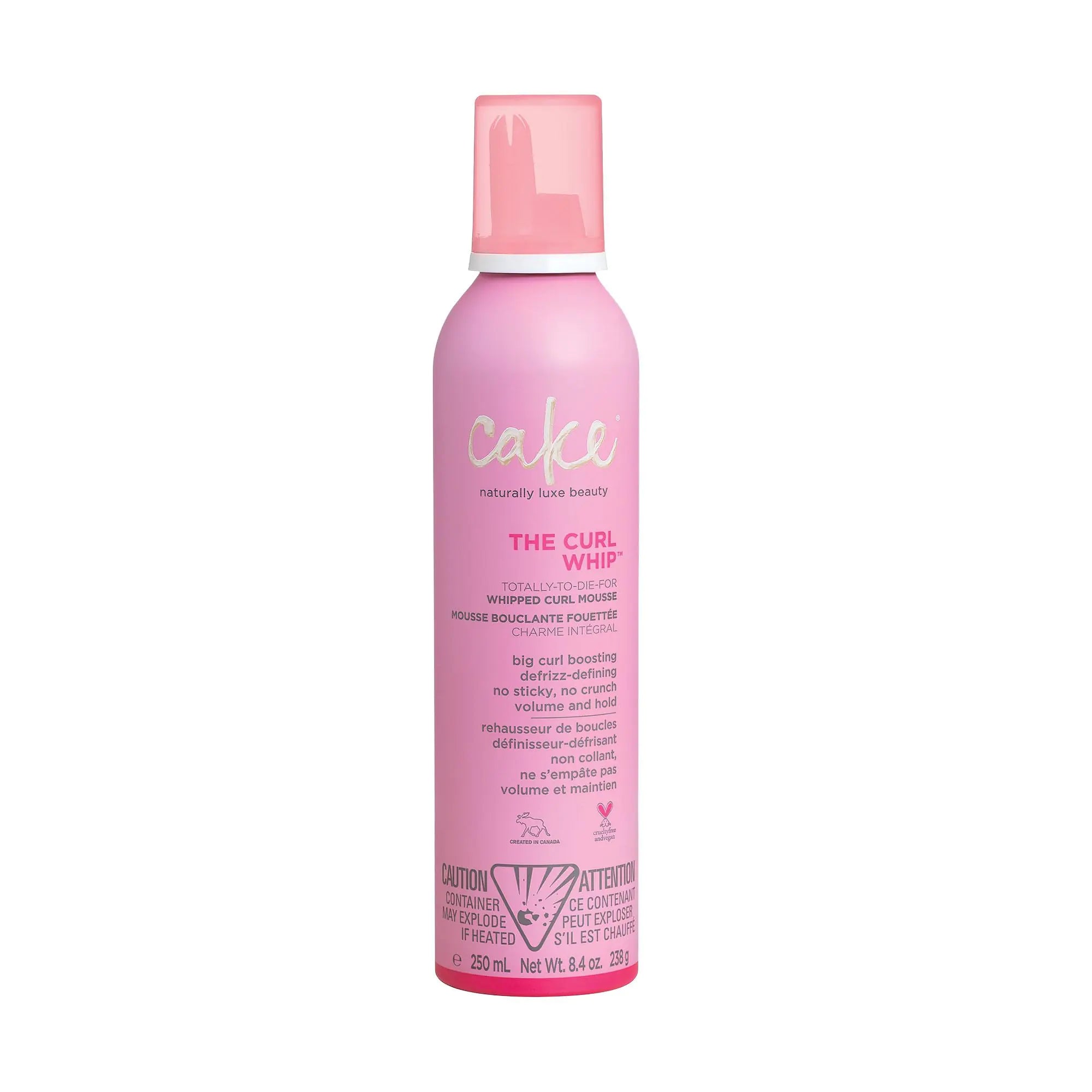 Cake Beauty Whipped Curl Defining & Volumizing Mousse – Aloe Vera Vitamin E for Flexible Hold - Vegan No Heat Curls Wavy Curly Hair Sulfate Cruelty Free Products For Women 8.4 Fl Oz (Pack of 1)