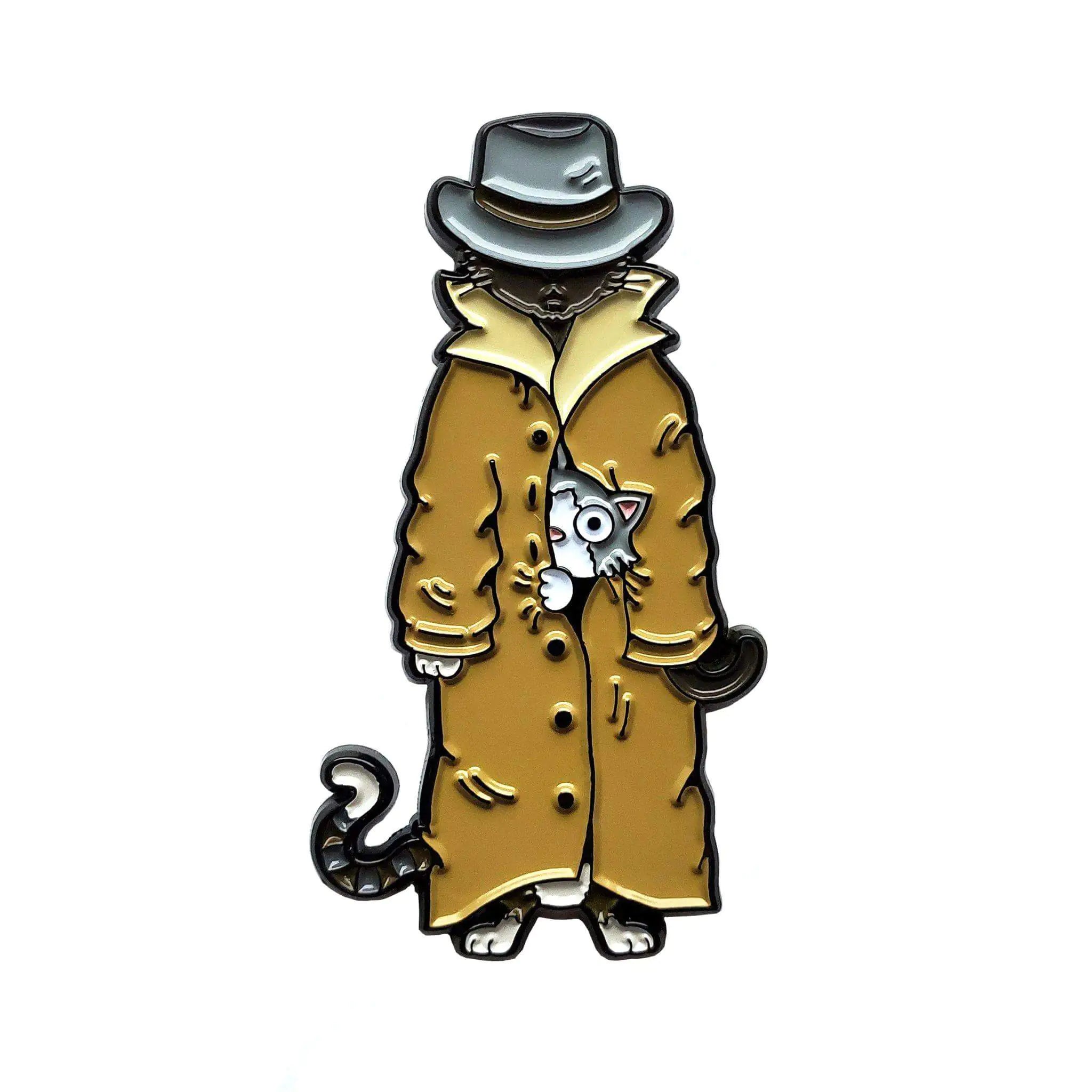 3 Cats in a Trench Coat Pin