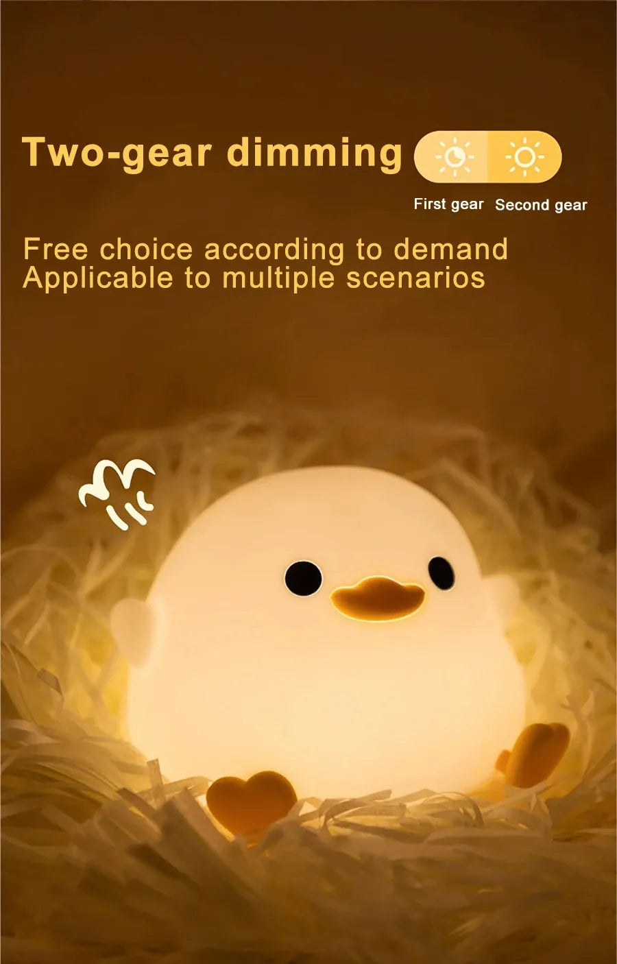 Doudou Duck Silicone Alarm Lamp