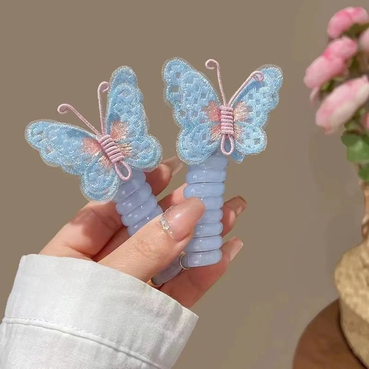 Kids' Embroidered Butterfly Hair Ring